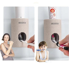 Load image into Gallery viewer, Automatic Toothpaste Dispenser non-toxic Wall hanger Mount Dust-Proof Toothpaste Squeezer quick take straw toothpaste rack home

