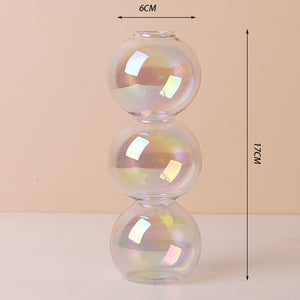 Iridescent Candle Holders Rainbow Nordic Vase Flower Home Decoration Nordic Table Decor Room Decor Glass Candle Stick Holder