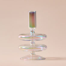 Load image into Gallery viewer, Iridescent Candle Holders Rainbow Nordic Vase Flower Home Decoration Nordic Table Decor Room Decor Glass Candle Stick Holder
