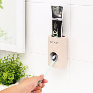 Automatic Toothpaste Dispenser non-toxic Wall hanger Mount Dust-Proof Toothpaste Squeezer quick take straw toothpaste rack home
