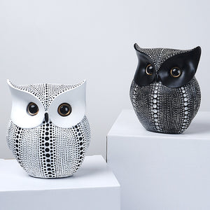 Nordic Style Owls Ornament Owl Resin Craft Bird Miniatures Figurines Decorative Figures for Home Decor Office Decoration