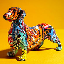 Load image into Gallery viewer, Creative Painted Colorful Dachshund Dog Decoration Home Modern Wine Cabinet Office Decor Desktop Resin Crafts Miniatures Statue
